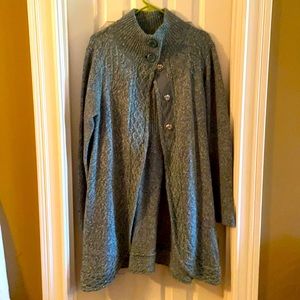 Prana teal sweater/cape. Size XL